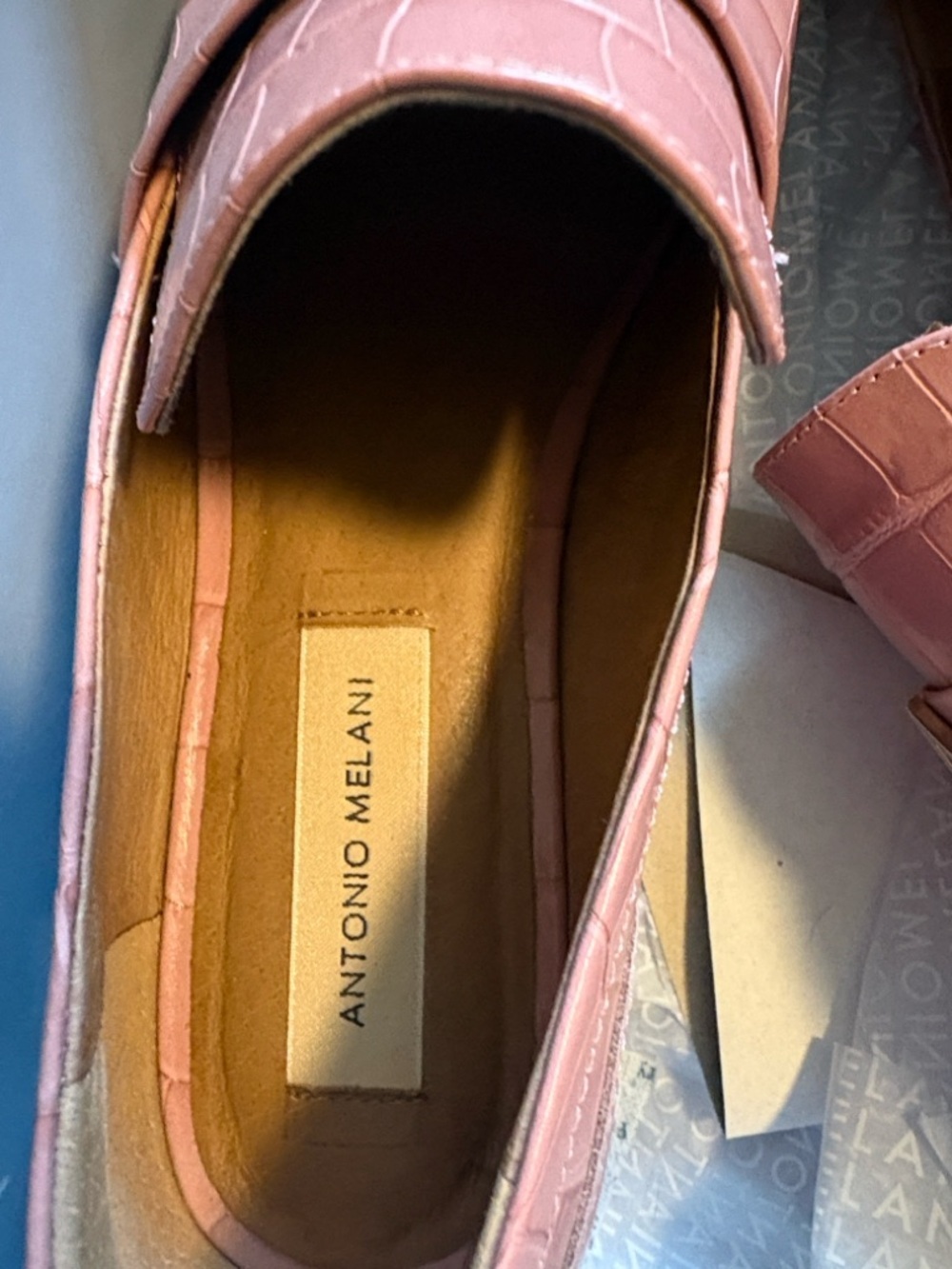 Antonio Melani Blush Arlo Croc-Embossed Loafers Size 8.5 - Picture 13 of 15